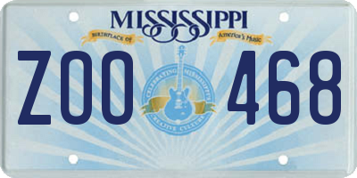 MS license plate ZOO468