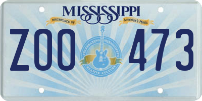 MS license plate ZOO473