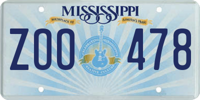 MS license plate ZOO478