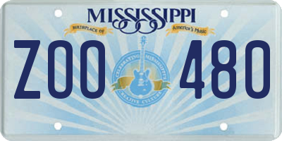 MS license plate ZOO480