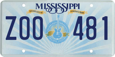 MS license plate ZOO481
