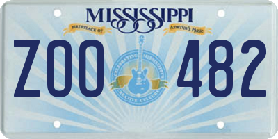 MS license plate ZOO482