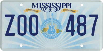 MS license plate ZOO487