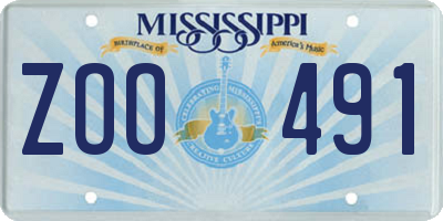 MS license plate ZOO491