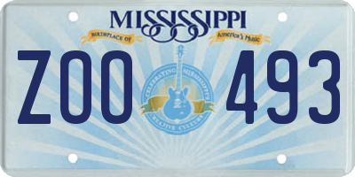 MS license plate ZOO493