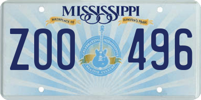 MS license plate ZOO496