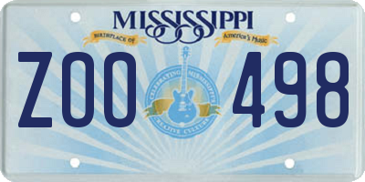 MS license plate ZOO498
