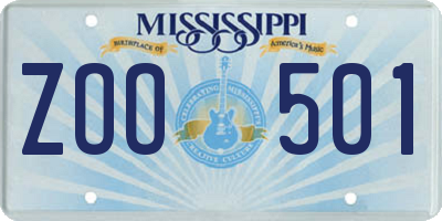 MS license plate ZOO501