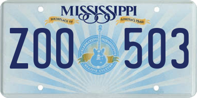MS license plate ZOO503