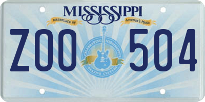 MS license plate ZOO504