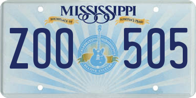 MS license plate ZOO505