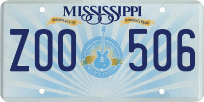 MS license plate ZOO506