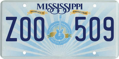 MS license plate ZOO509