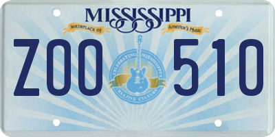 MS license plate ZOO510