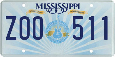 MS license plate ZOO511