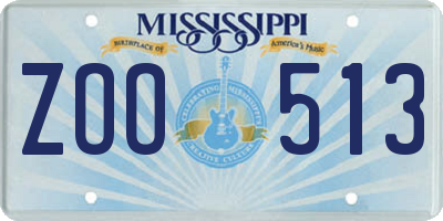 MS license plate ZOO513