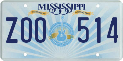 MS license plate ZOO514