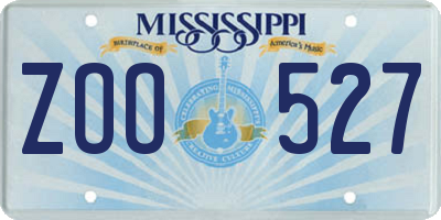 MS license plate ZOO527