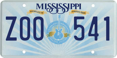 MS license plate ZOO541
