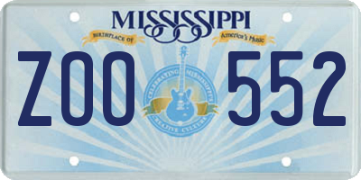 MS license plate ZOO552