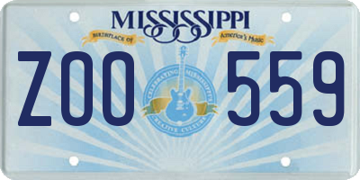 MS license plate ZOO559