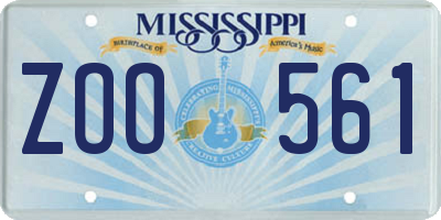 MS license plate ZOO561