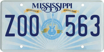 MS license plate ZOO563