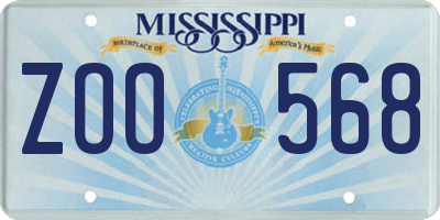 MS license plate ZOO568