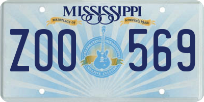 MS license plate ZOO569