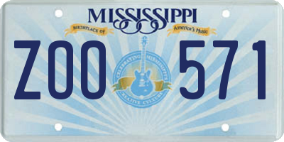 MS license plate ZOO571