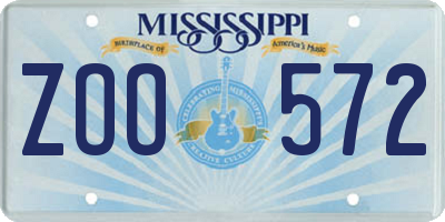 MS license plate ZOO572