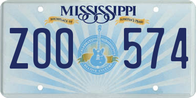 MS license plate ZOO574