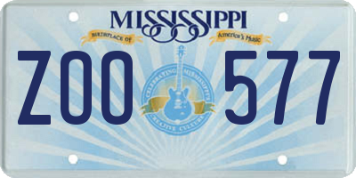 MS license plate ZOO577