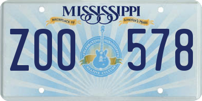 MS license plate ZOO578