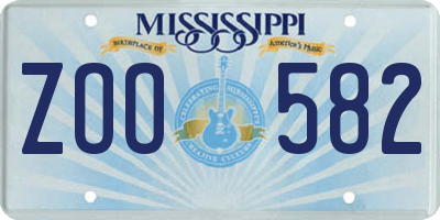 MS license plate ZOO582