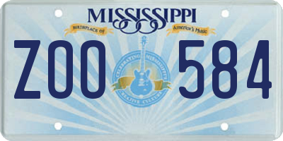 MS license plate ZOO584