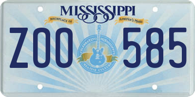 MS license plate ZOO585