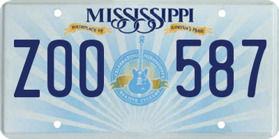 MS license plate ZOO587