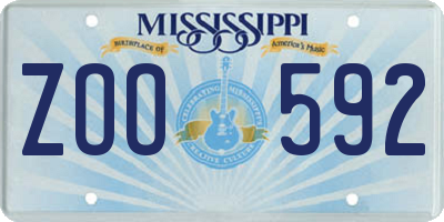 MS license plate ZOO592
