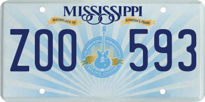 MS license plate ZOO593