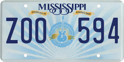 MS license plate ZOO594