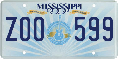 MS license plate ZOO599