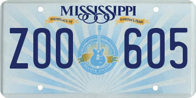 MS license plate ZOO605