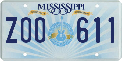 MS license plate ZOO611