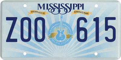 MS license plate ZOO615