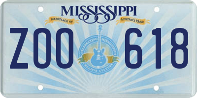 MS license plate ZOO618
