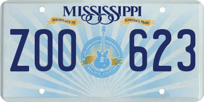 MS license plate ZOO623