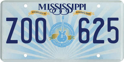 MS license plate ZOO625