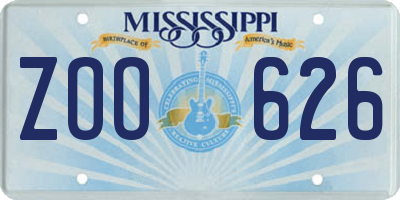 MS license plate ZOO626