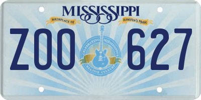 MS license plate ZOO627